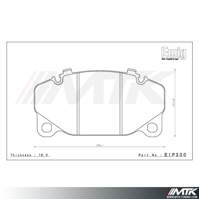 Plaquettes Endless MX72 EIP330 pour PORSCHE 911 (992)